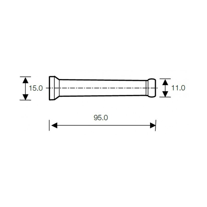 Rigid PVC Extension Pipe, 95mm Length, 1/4" view 2