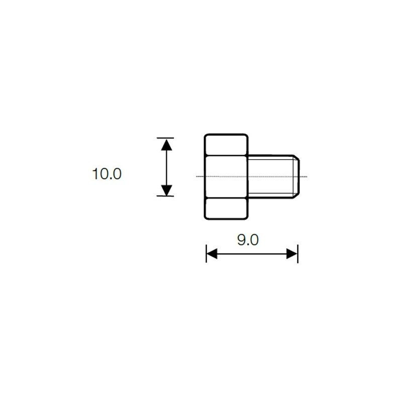 Hexagonal closing cap 1/4" view 2