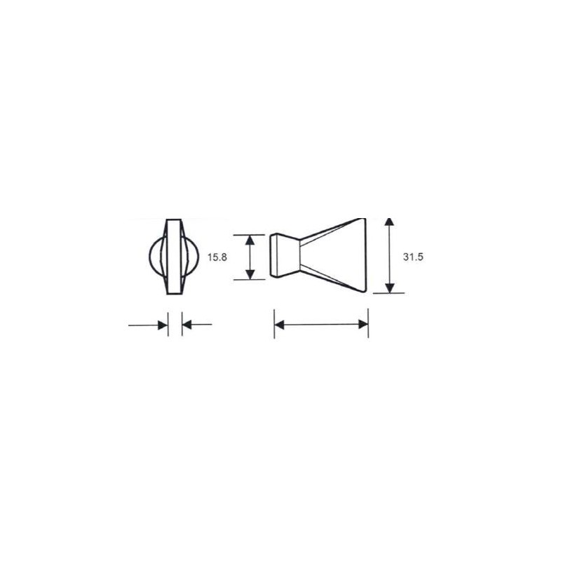 Flat nozzle 32mm wide, 1/4" view 2