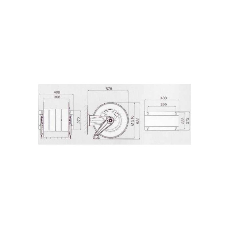 Hose reel system 50 m with nozzle view 2